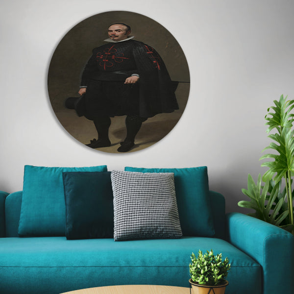 Portret van Don Pedro de Barberana - Diego Velázquez aluminium muurcirkel