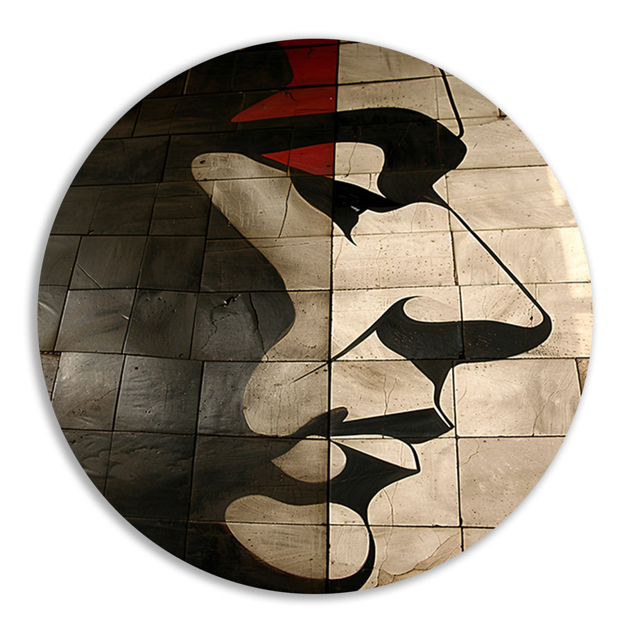 Abstract portret op moderne tegelmuur forex muurcirkel