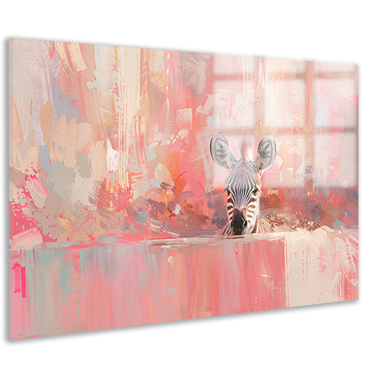 Zebra in kleurrijke abstracte kunstomgeving acrylglas
