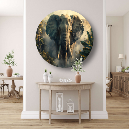 Majestueuze olifant in mistige ochtend forex muurcirkel