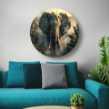 Majestueuze olifant in mistige ochtend forex muurcirkel