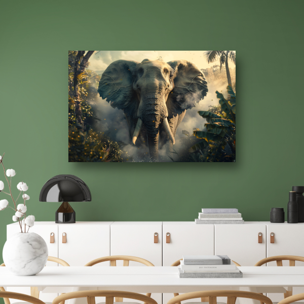 Majestueuze olifant in mistige ochtend acrylglas