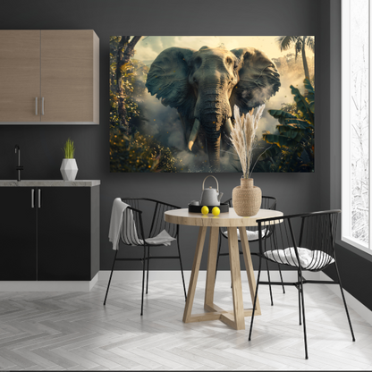 Majestueuze olifant in mistige ochtend acrylglas