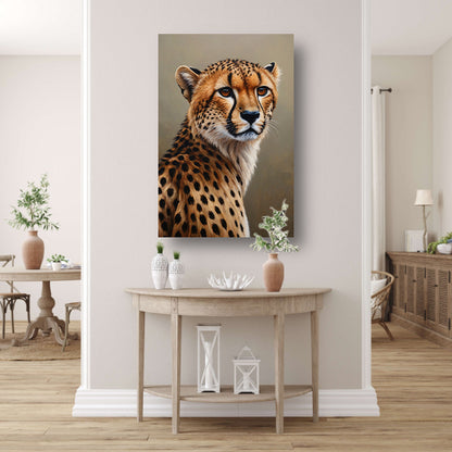 Hyperrealistisch Olieverf Cheetah Portret canvas