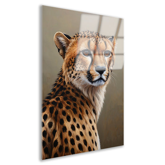 Hyperrealistisch Olieverf Cheetah Portret acrylglas
