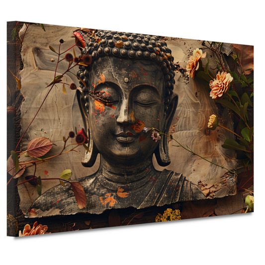 Boeddha in Bloemenpracht canvas