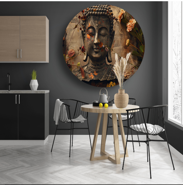 Boeddha in Bloemenpracht forex muurcirkel