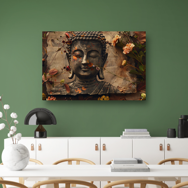 Boeddha in Bloemenpracht canvas
