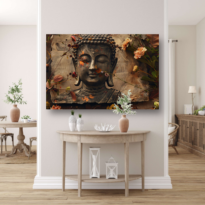 Boeddha in Bloemenpracht canvas