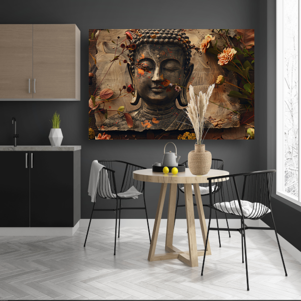 Boeddha in Bloemenpracht canvas