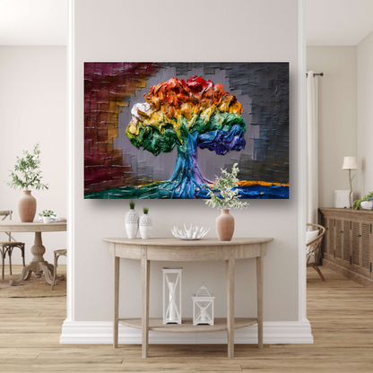 Levendige Impressie van een Kleurrijke Boom acrylglas