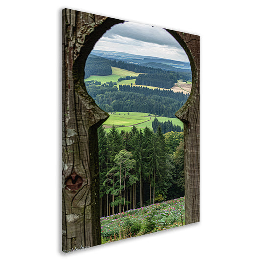 Sleutelgat naar een weelderig landschap canvas
