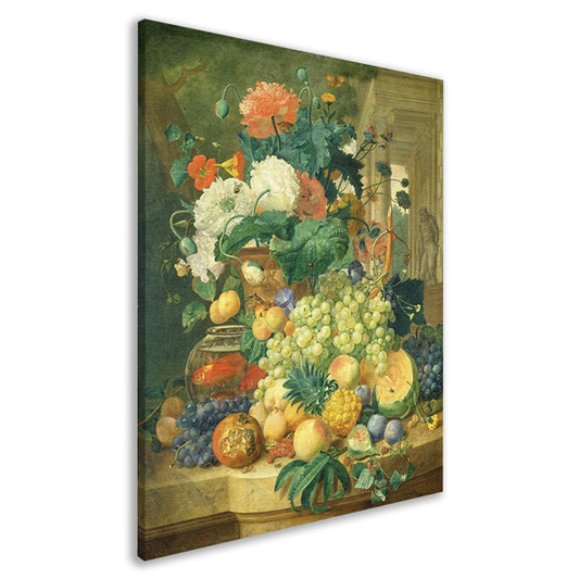 Stilleven met bloemen en fruit - Jean François Eliaerts canvas