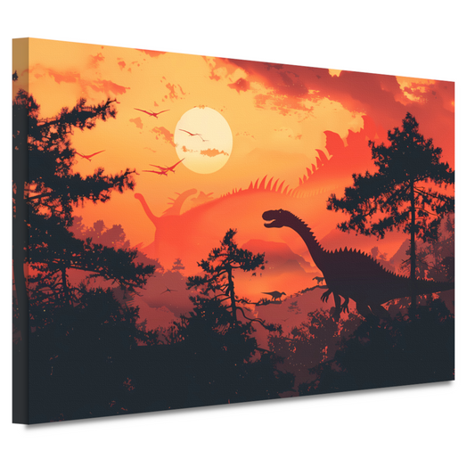 Dinozonsondergang canvas