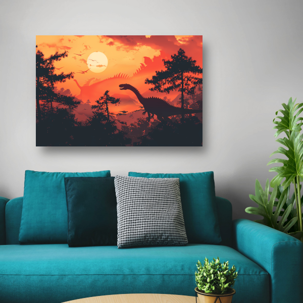 Dinozonsondergang canvas