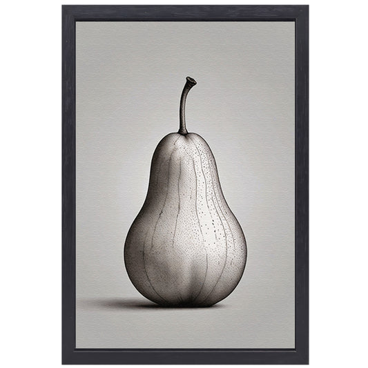 Minimalistische Peer in Zwart en Wit canvas met baklijst