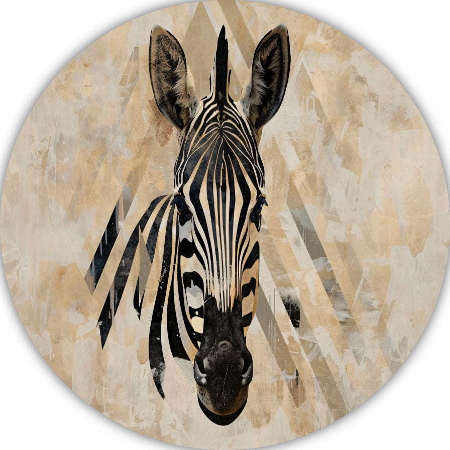Abstracte Zebra in Geometrische Harmonie forex muurcirkel