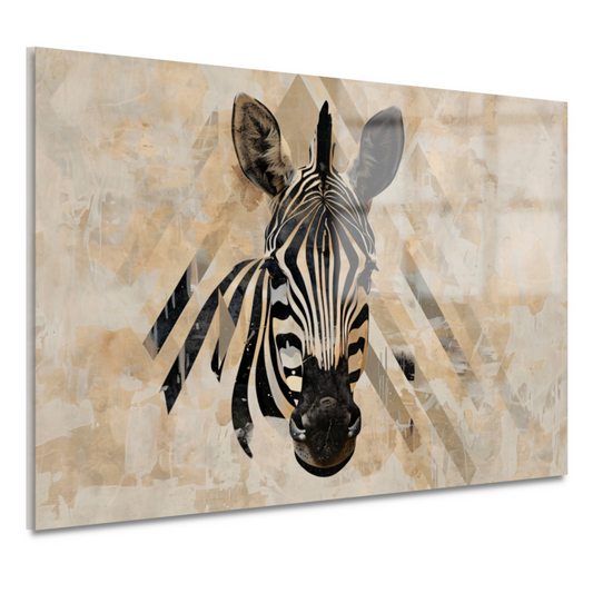 Abstracte Zebra in Geometrische Harmonie acrylglas