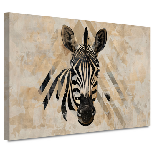 Abstracte Zebra in Geometrische Harmonie canvas