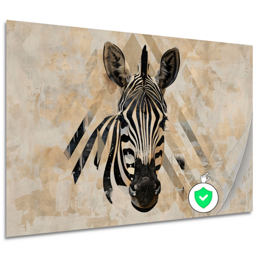 Abstracte Zebra in Geometrische Harmonie poster