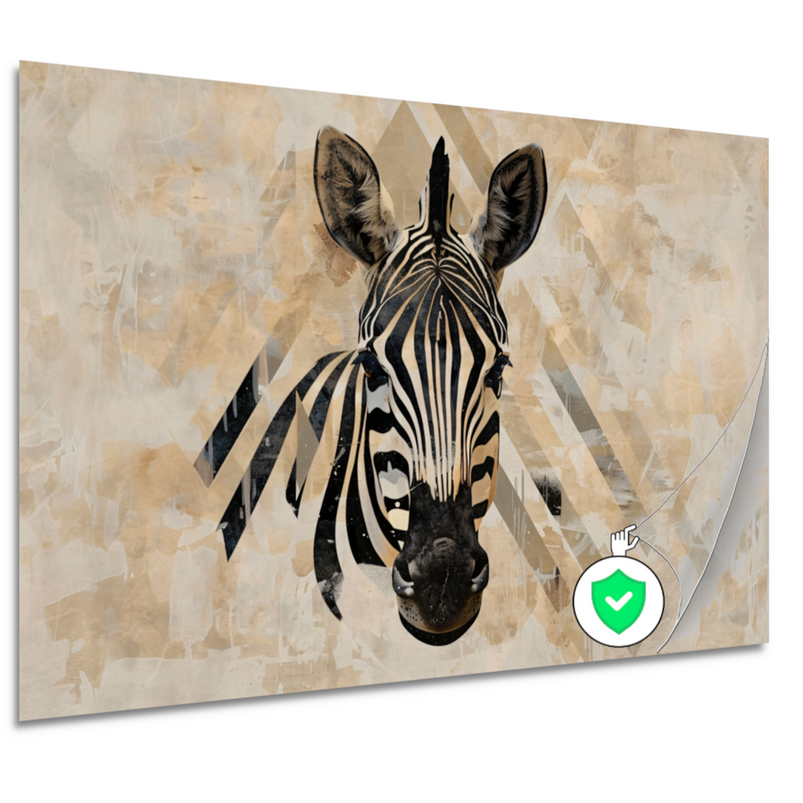Abstracte Zebra in Geometrische Harmonie poster