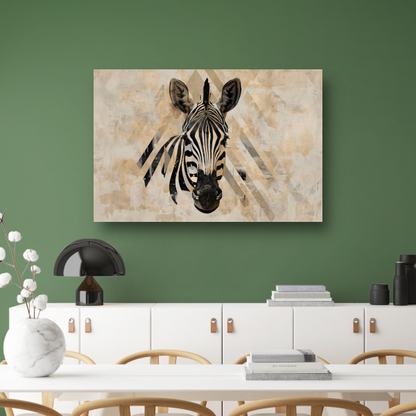 Abstracte Zebra in Geometrische Harmonie canvas