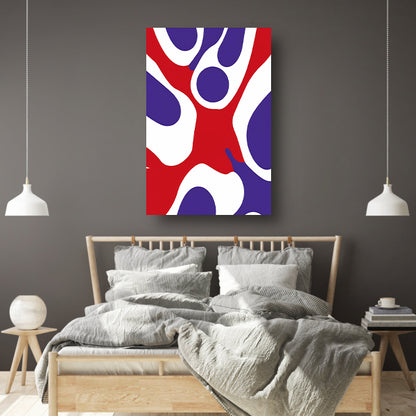 Abstract kleurrijk kunstwerk met moderne vormen canvas met baklijst