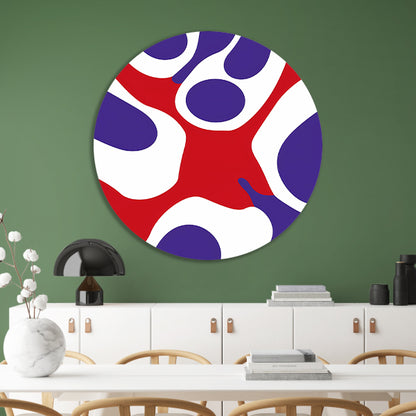 Abstract kleurrijk kunstwerk met moderne vormen aluminium muurcirkel