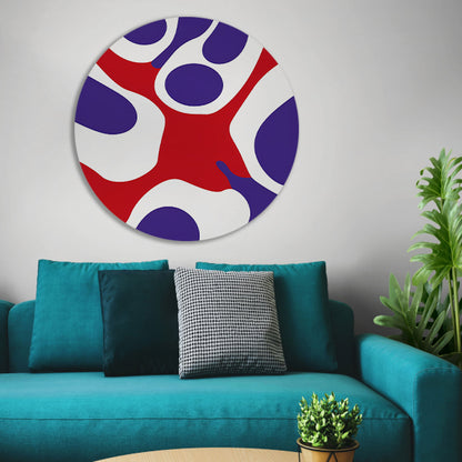 Abstract kleurrijk kunstwerk met moderne vormen aluminium muurcirkel