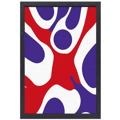 Abstract kleurrijk kunstwerk met moderne vormen canvas met baklijst