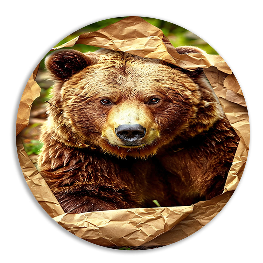 Bruine beer doorbreekt papier forex muurcirkel