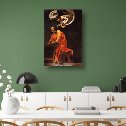 De inspiratie van Sint Matteüs - Caravaggio canvas