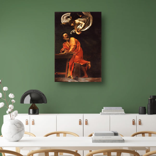 De inspiratie van Sint Matteüs - Caravaggio poster