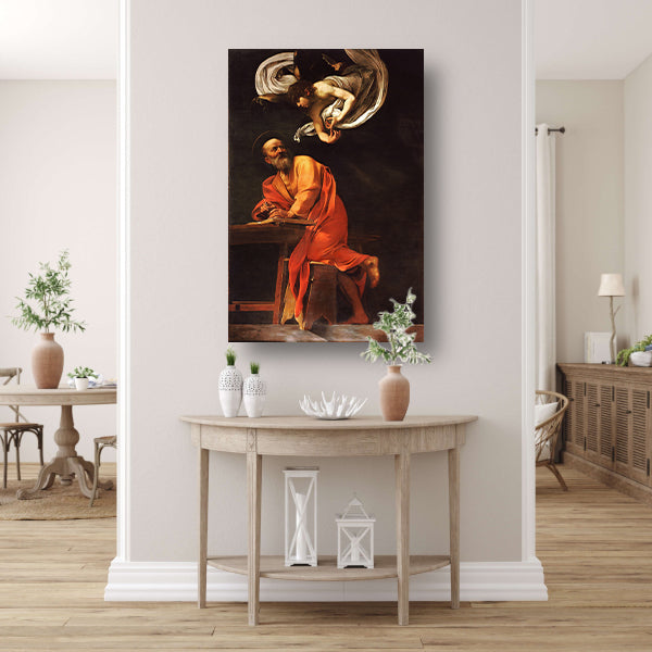 De inspiratie van Sint Matteüs - Caravaggio poster