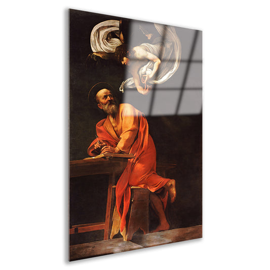 De inspiratie van Sint Matteüs - Caravaggio Acrylglas