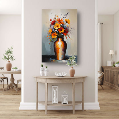 Moderne Impressionistische Bloemen in Vaas acrylglas