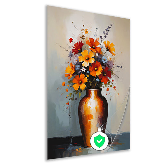 Moderne Impressionistische Bloemen in Vaas poster