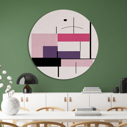 Abstracte composities met roze en paars forex muurcirkel