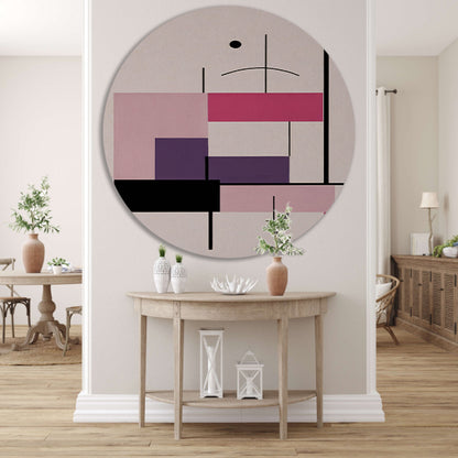 Abstracte composities met roze en paars forex muurcirkel
