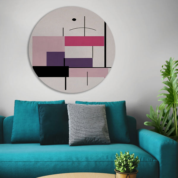 Abstracte composities met roze en paars forex muurcirkel