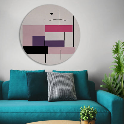 Abstracte composities met roze en paars forex muurcirkel