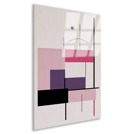 Abstracte composities met roze en paars acrylglas