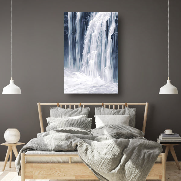 Digitale Kunst: Waterval in Monochrome Tinten acrylglas