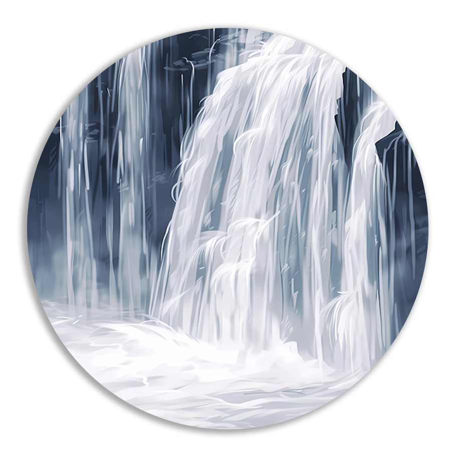 Digitale Kunst: Waterval in Monochrome Tinten forex muurcirkel