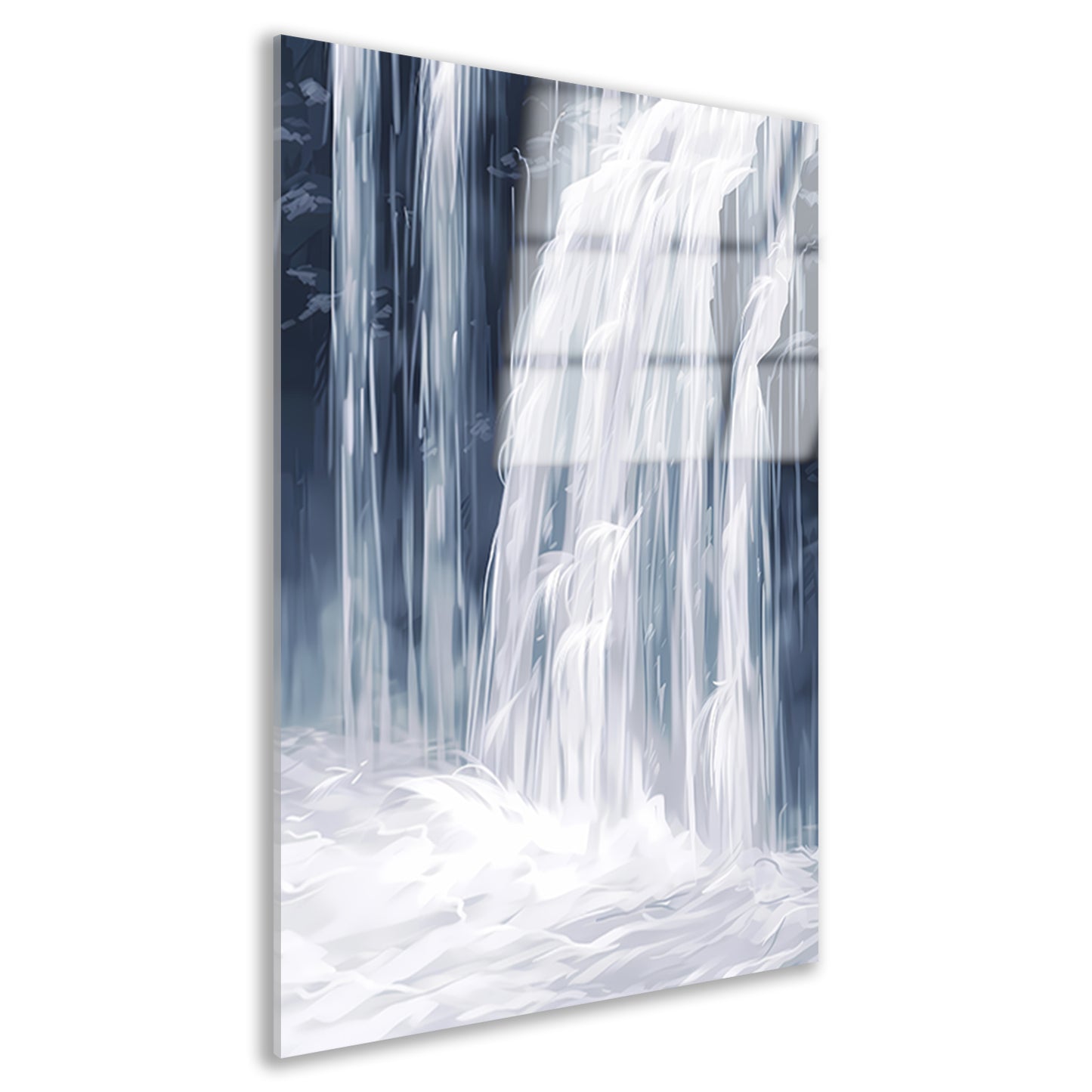 Digitale Kunst: Waterval in Monochrome Tinten acrylglas