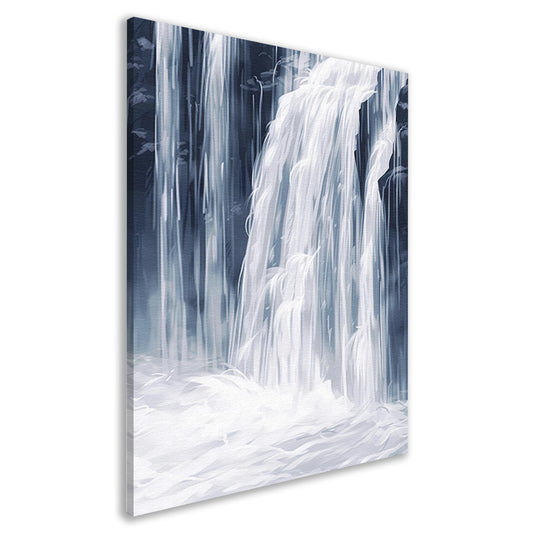 Digitale Kunst: Waterval in Monochrome Tinten canvas