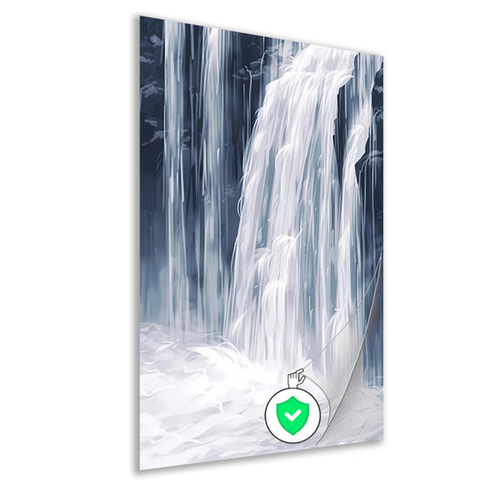 Digitale Kunst: Waterval in Monochrome Tinten poster