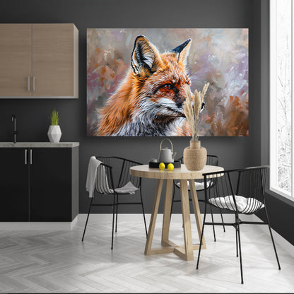 Realistisch en gedetailleerd schilderij van een vos poster