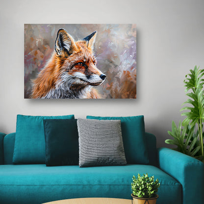 Realistisch en gedetailleerd schilderij van een vos poster