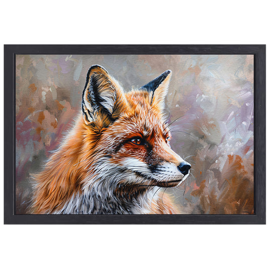 Realistisch en gedetailleerd schilderij van een vos canvas met baklijst